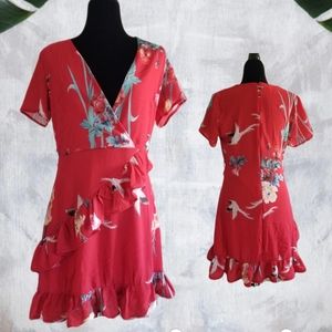 NWOT/Red Floral Dress